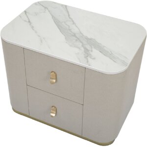 Mauro Ferretti comodino beauty 60x40x47 cm crema oro