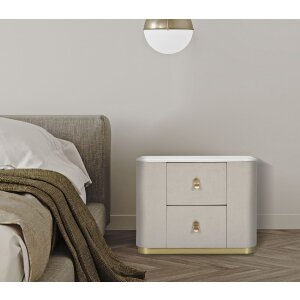 Mauro Ferretti comodino beauty 60x40x47 cm crema oro