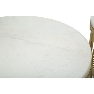 Mauro Ferretti set di foglie per tavolino 2 pezzi Ø 35x65,5-30x60,5 oro