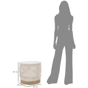 Mauro Ferretti pouf Damasco Ø 40x40 cm naturale