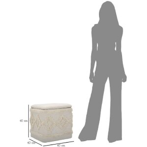 Mauro Ferretti pouf Damasco quadrato 40x40x40 cm naturale