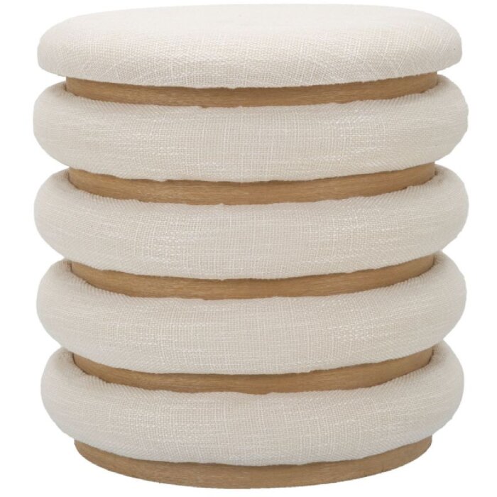 Mauro Ferretti pouf Damasco Line rotondo Ø 40x42 cm naturale