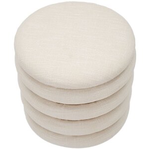 Mauro Ferretti pouf Damasco Line rotondo Ø 40x42 cm naturale