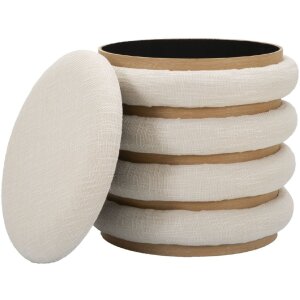 Mauro Ferretti pouf Damasco Line rotondo Ø 40x42 cm naturale