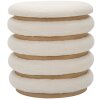Mauro Ferretti pouf Damasco Line rotondo Ø 40x42 cm naturale