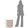 Mauro Ferretti pouf Damasco Line rotondo Ø 40x42 cm naturale
