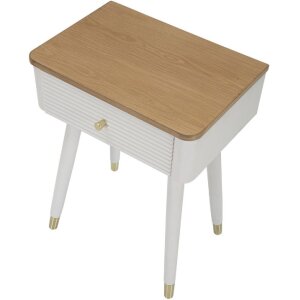 Mauro Ferretti Matera comodino 45x32x62 cm bianco marrone