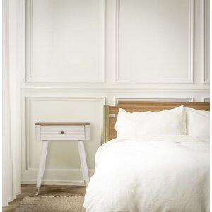 Mauro Ferretti Matera comodino 45x32x62 cm bianco marrone