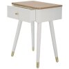 Mauro Ferretti Matera comodino 45x32x62 cm bianco marrone