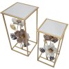 Mauro Ferretti tavolino set fiori 2 pezzi 36x36x70-30x30x60 cm multicolore