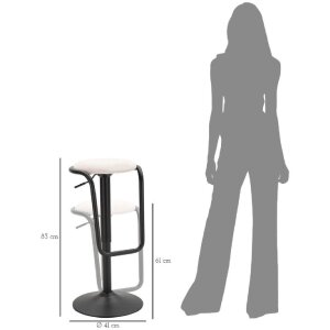 Mauro Ferretti sgabello da bar Destiny Ø 41x61-83 cm nero bianco