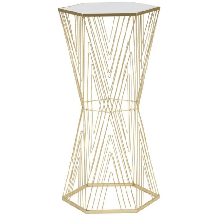 Tavolo telefonico Mauro Ferretti linee 40x35x80 cm oro
