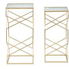 Mauro Ferretti set di tavolini Glassy 2 pezzi 31,5x31,5x68 e 28x28x64 cm oro