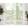 Mauro Ferretti set di tavolini Glassy 2 pezzi 31,5x31,5x68 e 28x28x64 cm oro