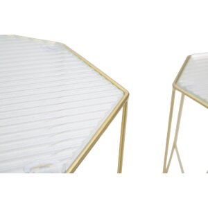 Mauro Ferretti set di tavolini in vetro 2pz Ø 37x47 e 31x42 cm oro