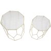 Mauro Ferretti set di tavolini in vetro 2pz Ø 37x47 e 31x42 cm oro