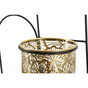 Mauro Ferretti vaso da parete Hong double 27x14x48 cm nero oro