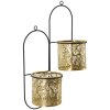 Mauro Ferretti vaso da parete Hong double 27x14x48 cm nero oro