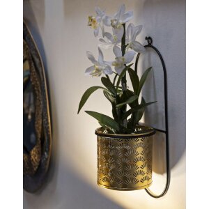 Mauro Ferretti vaso da parete Hong 14x14x37 cm nero oro
