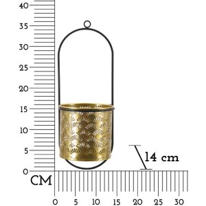 Mauro Ferretti vaso da parete Hong 14x14x37 cm nero oro