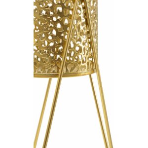 Mauro Ferretti portafiori Glod set di 2 21x20x46 e 18x18x32 cm oro