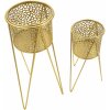 Mauro Ferretti portafiori Glod set di 2 21x20x46 e 18x18x32 cm oro