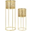 Mauro Ferretti portafiori Nat set di 2 Ø 17x46 e Ø 14x34 cm oro