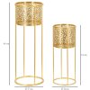 Mauro Ferretti portafiori Nat set di 2 Ø 17x46 e Ø 14x34 cm oro