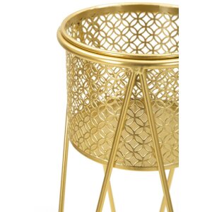 Mauro Ferretti portafiori Nat set di 2 21x20x46 e 18x18x32 cm oro