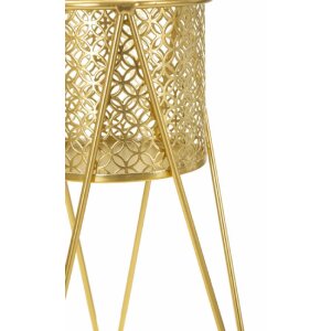 Mauro Ferretti portafiori Nat set di 2 21x20x46 e 18x18x32 cm oro