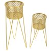 Mauro Ferretti portafiori Nat set di 2 21x20x46 e 18x18x32 cm oro