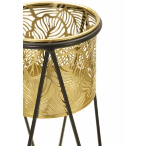 Mauro Ferretti Drak set di 2 portafiori 21x20x46 e 18x18x32 cm nero oro