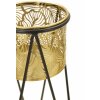 Mauro Ferretti Drak set di 2 portafiori 21x20x46 e 18x18x32 cm nero oro