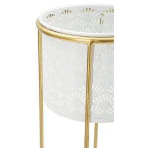 Mauro Ferretti portafiori Whity set di 2 Ø 17x46 e 14x34 cm oro bianco