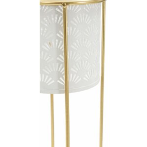 Mauro Ferretti portafiori Whity set di 2 Ø 17x46 e 14x34 cm oro bianco