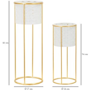 Mauro Ferretti portafiori Whity set di 2 Ø 17x46 e 14x34 cm oro bianco