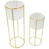 Mauro Ferretti portafiori Whity set di 2 Ø 17x46 e 14x34 cm oro bianco