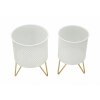 Mauro Ferretti Gaspy set di 2 portafiori Ø 16x20 e 13x20 cm oro bianco