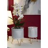 Mauro Ferretti Gaspy set di 2 portafiori Ø 16x20 e 13x20 cm oro bianco