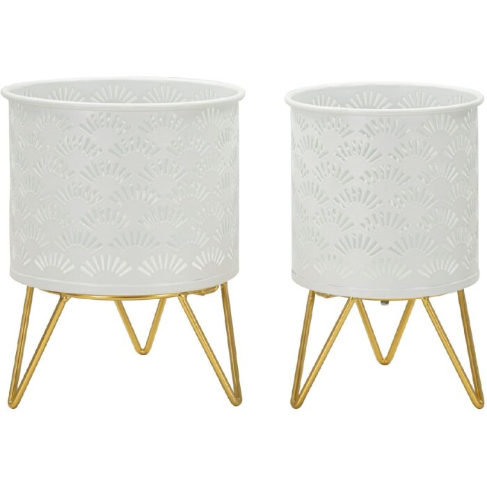 Mauro Ferretti Carly portafiori set di 2 Ø 16x20 e 13x20 cm oro bianco
