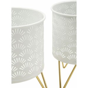 Mauro Ferretti Carly portafiori set di 2 Ø 16x20 e 13x20 cm oro bianco