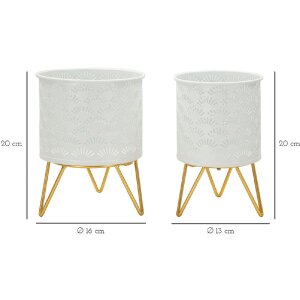 Mauro Ferretti Carly portafiori set di 2 Ø 16x20 e 13x20 cm oro bianco