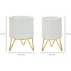Mauro Ferretti Carly portafiori set di 2 Ø 16x20 e 13x20 cm oro bianco