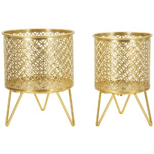 Mauro Ferretti Ceci set di 2 portafiori Ø 16x20 e 13x20 cm oro