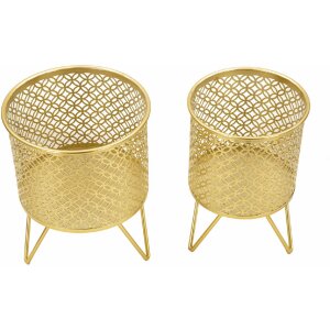 Mauro Ferretti Ceci set di 2 portafiori Ø 16x20 e 13x20 cm oro