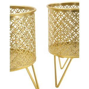Mauro Ferretti Ceci set di 2 portafiori Ø 16x20 e 13x20 cm oro