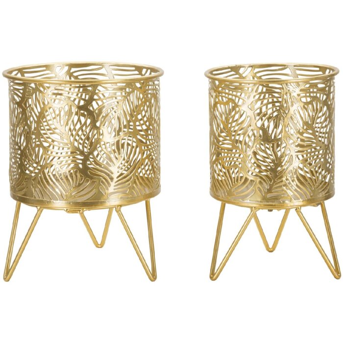 Mauro Ferretti portafiori Naty set di 2 Ø 16x20 e 13x20 cm oro