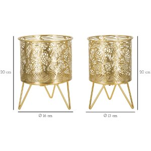 Mauro Ferretti portafiori Naty set di 2 Ø 16x20 e 13x20 cm oro