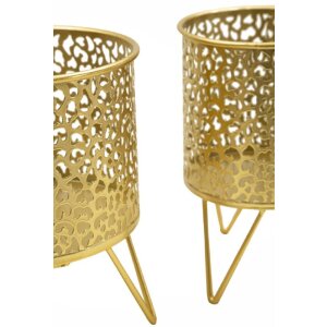 Mauro Ferretti Piny set di 2 portafiori Ø 16x20 e 13x20 cm oro