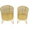 Mauro Ferretti Piny set di 2 portafiori Ø 16x20 e 13x20 cm oro